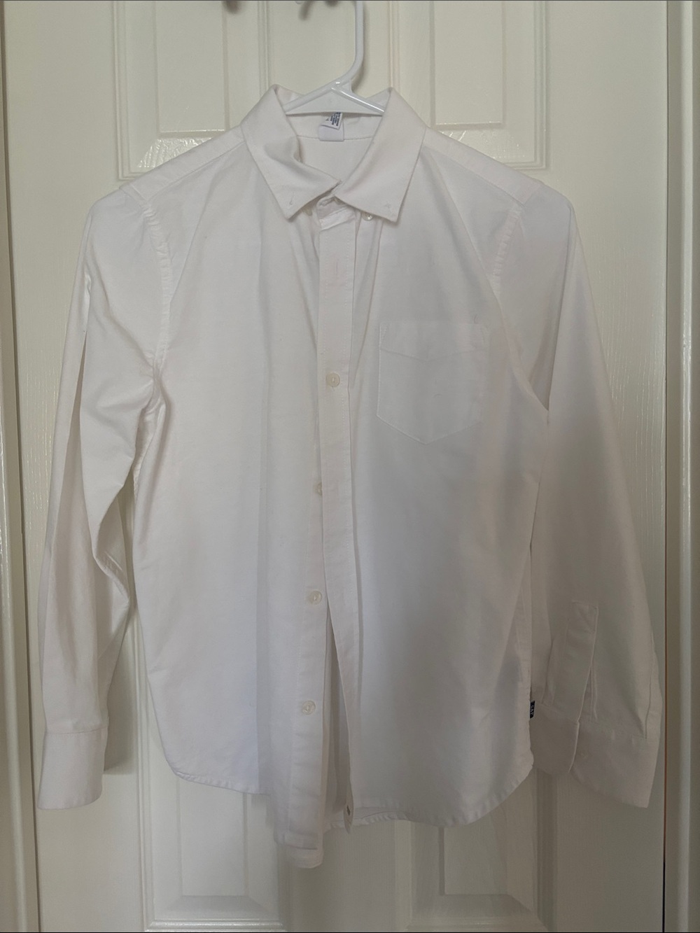 Boys White Button-Up Shirt Sz 10/12